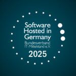 Grafik welche das Software hosted in Germany Siegel zeigt